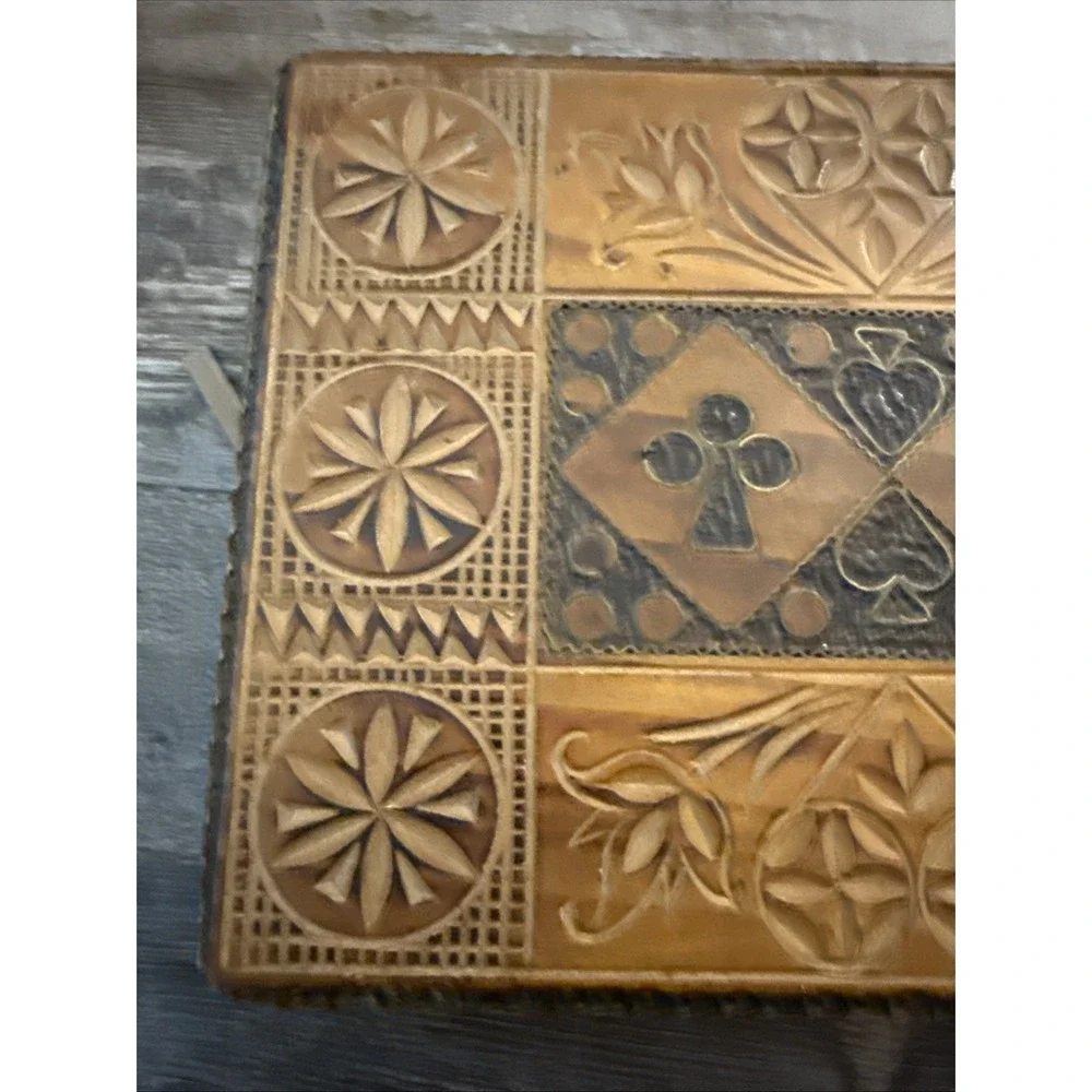 Ornate Polish Hand-Carved Wooden Jewelry/Trinket Box Gorgeous Gift Keepsake
